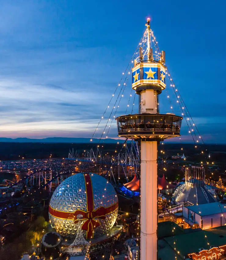 Abendansicht des Europa-Parks